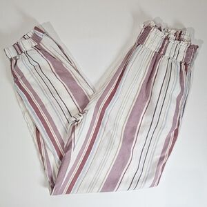 American Eagle Pants Womens Size Small White Multicolor Stripe High Rise Stretch